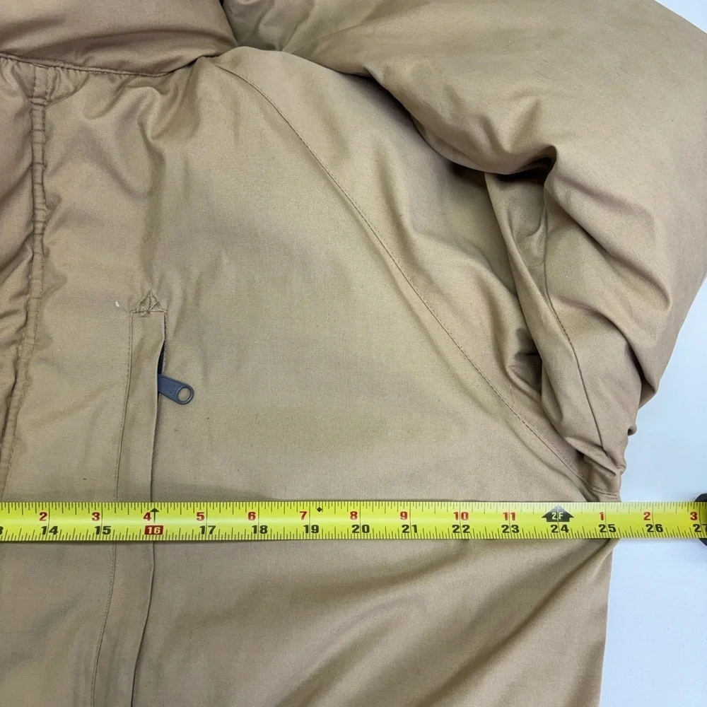 Vintage 70s 80s The North Face Down Parka Jacket XL Made in USA Tan Blue